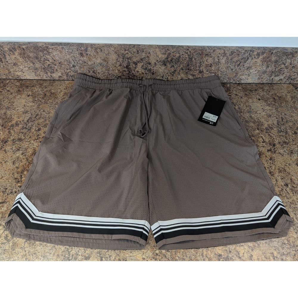 90 Degree By Reflex Mens Perforated Flight Shorts Iron Brown XXL 8.5in HM36712